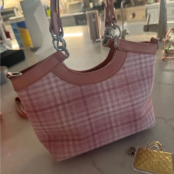 Pink Plaid Shoulder Bag - Picture 2 of 3
